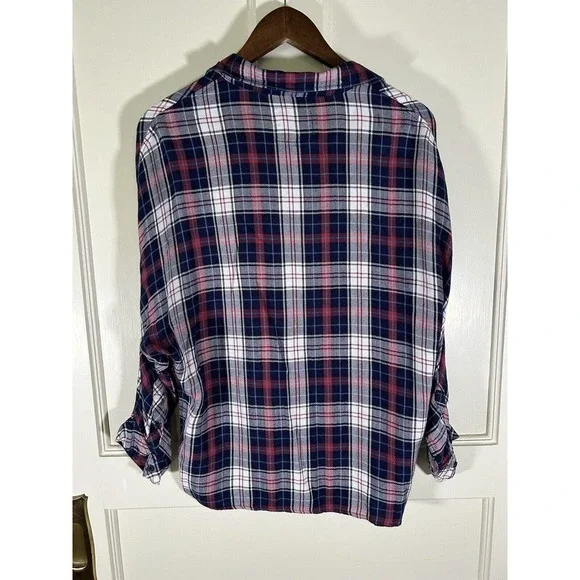 Rails Women’s Red Blue Plaid Slouch Style Button Shirt Size Small - Picture 3 of 8
